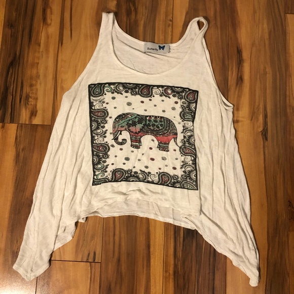Butterfly Tops - Elephant Flowy Crop Top